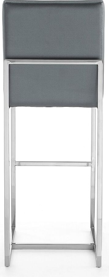 Manhattan Comfort Barstools - Element 42.13 in. Graphite and Polished Chrome Stainless Steel Bar Stool (Set of 3)