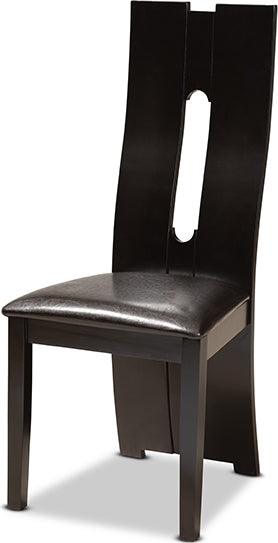 Wholesale Interiors Dining Sets - Ronda Dark Brown Faux Leather Upholstered and Dark Brown Finished Wood 5-Piece Dining Set