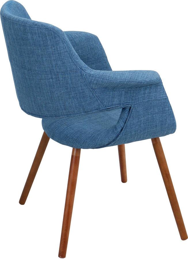 Lumisource Dining Chairs - Vintage Flair Chair 33" Walnut & Blue