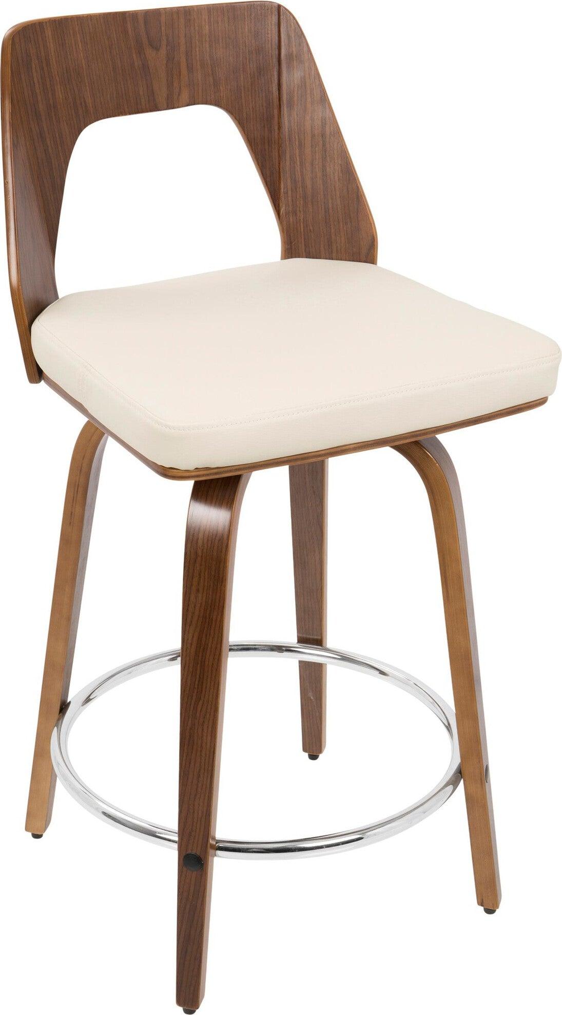 Lumisource Barstools - Trilogy 24" Counter Stool Walnut & Cream (Set of 2)