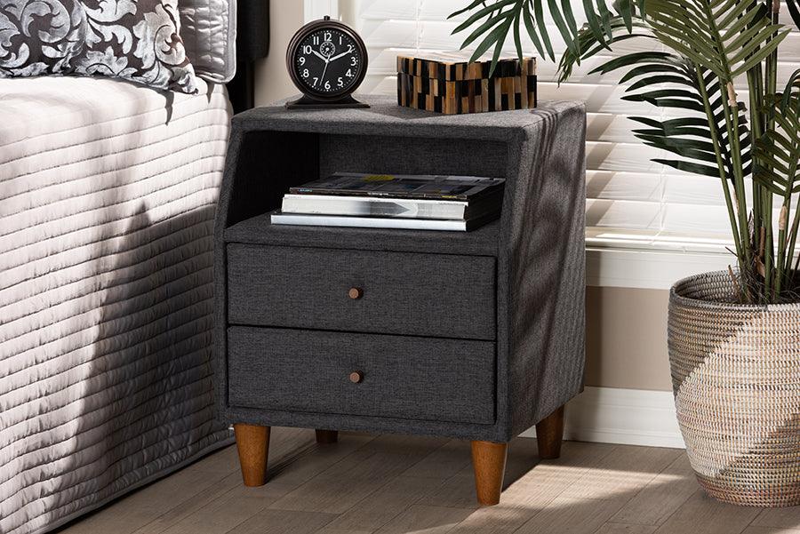 Wholesale Interiors Nightstands & Side Tables - Claverie Nightstand Charcoal
