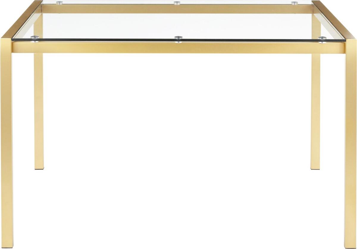 Lumisource Dining Tables - Fuji Contemporary/glam Dining Table in Gold Metal with Clear Glass Top