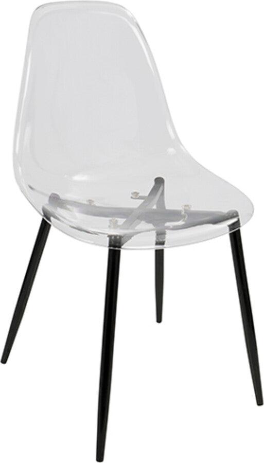 Lumisource Dining Chairs - Clara Mid-Century Modern Dining Chair in Black and Clear - Set of 2