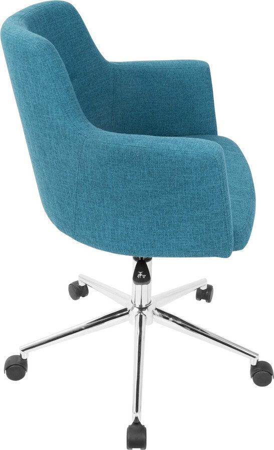 Lumisource Task Chairs - Andrew Contemporary Adjustable Office Chair in Teal