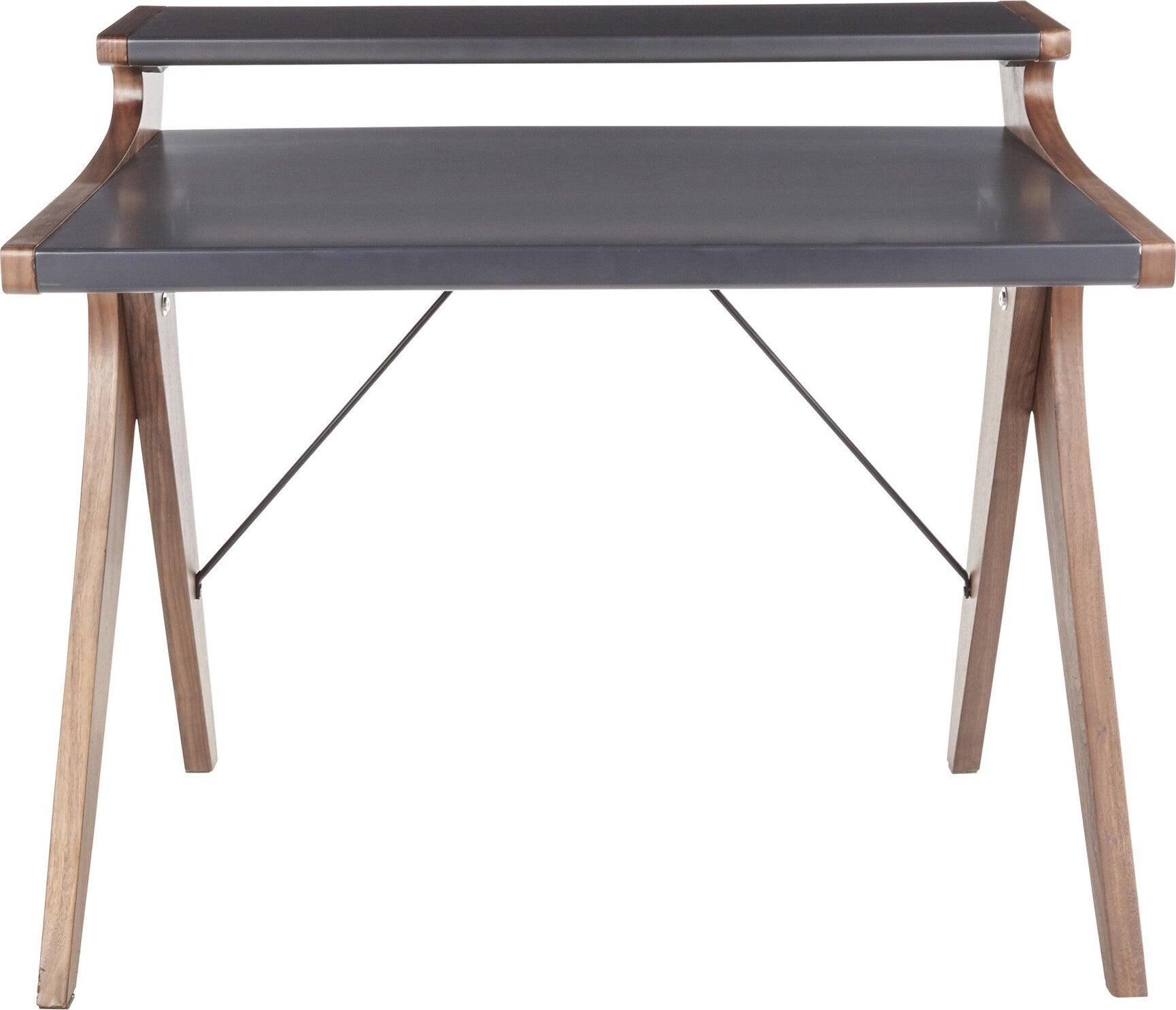 Lumisource Desks - Archer Desk Walnut & Gray