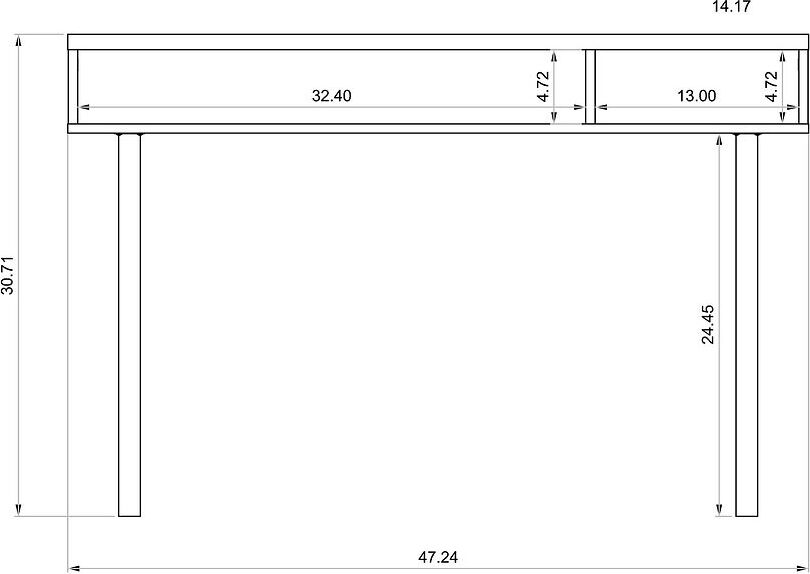 Manhattan Comfort Consoles - Windsor 47.24 Modern Console Accent Table Entryway with 2 Shelves in Off White and Nature