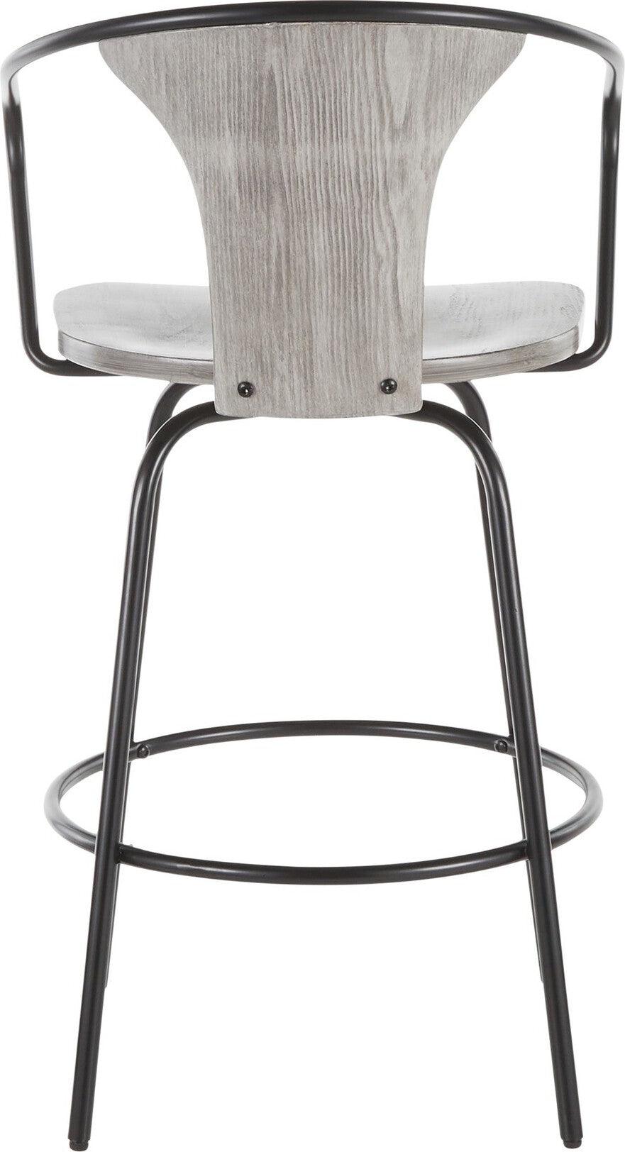 Lumisource Barstools - Waco Industrial Counter Stool Black & Gray