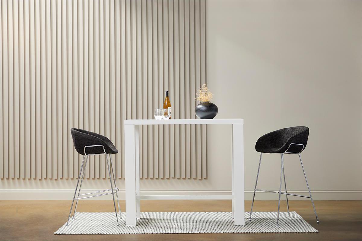 Euro Style Barstools - Zach-B Bar Stool with Black Fabric and Chromed Steel Frame and Legs - Set of 2