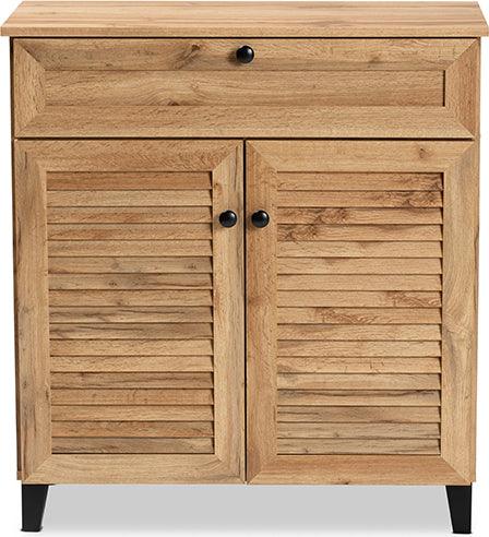Wholesale Interiors Shoe Storage - Coolidge Oak Brown Finished Wood 1-Drawer Shoe Storage Cabinet