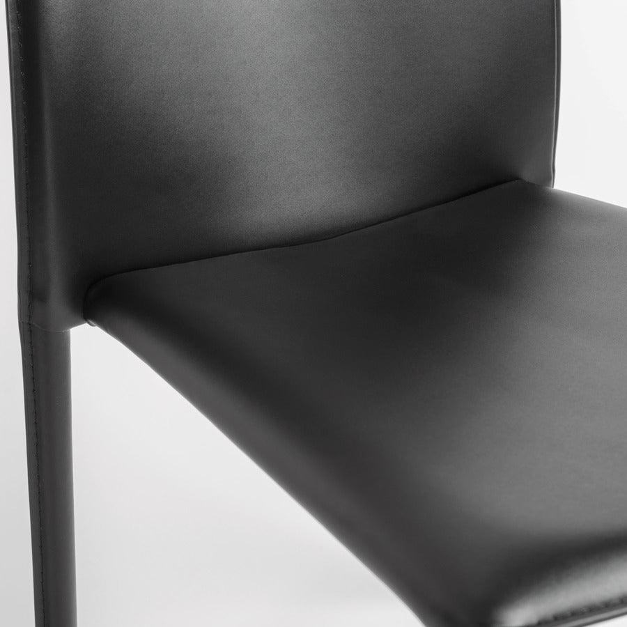 Euro Style Dining Chairs - Dalia Stacking Side Chair in Black - Set of 2