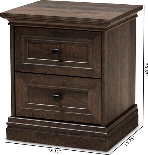 Wholesale Interiors Nightstands & Side Tables - Nolan 2 Drawer Nightstand Brown & Black