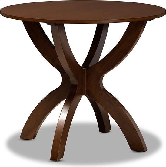 Wholesale Interiors Dining Sets - Mona Grey Fabric Upholstered and Walnut Brown Finished Wood 5-Piece Dining Set
