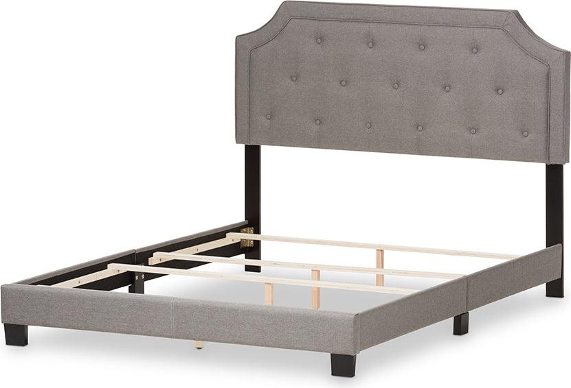 Wholesale Interiors Beds - Willis Modern And Contemporary Light Grey Fabric Upholstered King Size Bed