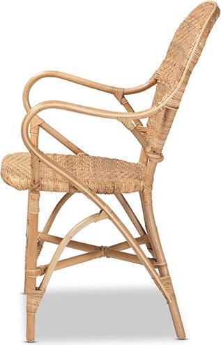 Wholesale Interiors Dining Chairs - Genna Modern Bohemian Natural Brown Finished Rattan Dining Chair