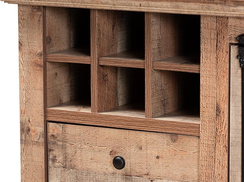 Wholesale Interiors Buffets & Sideboards - Albert Farmhouse Rustic Oak Finished Wood 1-Door Dining Room Sideboard Buffet Oak Brown