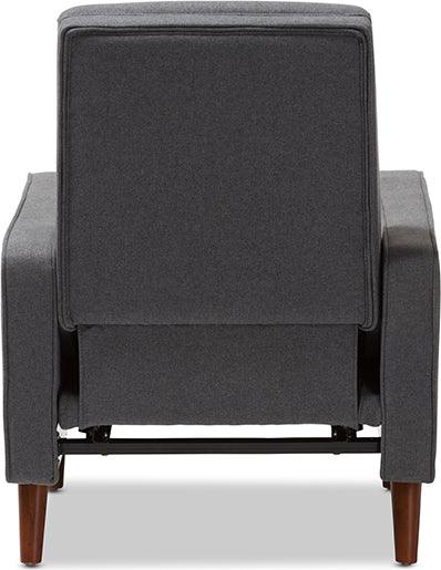 Wholesale Interiors Accent Chairs - Mathias Mid-Century Modern Grey Fabric Upholstered Lounge Chair