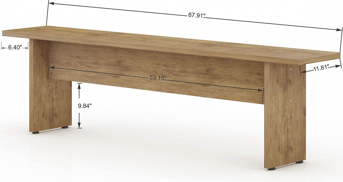 Manhattan Comfort Dining Sets - NoMad 67.91 Rustic Country Dining Set of 3 in Nature
