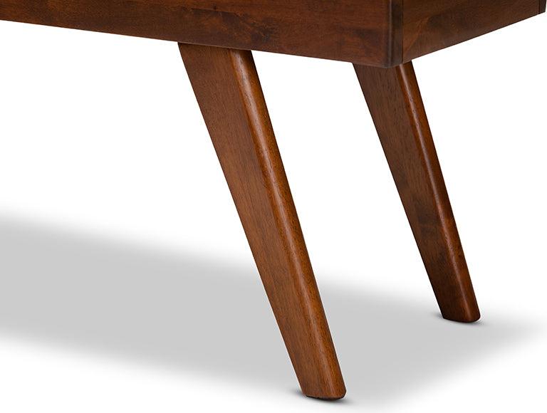 Wholesale Interiors Benches - Alona Mid-Century Modern Medium Grey Fabric Upholstered Wood Dining Bench