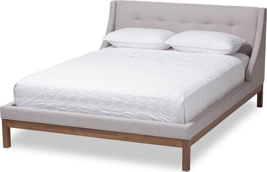 Wholesale Interiors Beds - Louvain Queen Bed Greyish Beige & Walnut