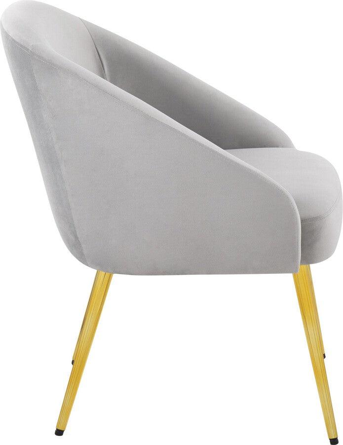 Lumisource Accent Chairs - Shiraz Contemporary/Glam Chair In Gold Metal & Silver Velvet