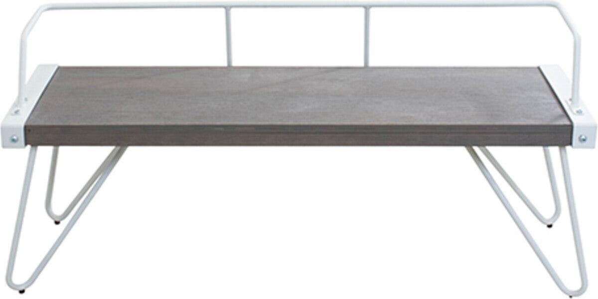 Lumisource Benches - Stefani Industrial Bench in White and Grey