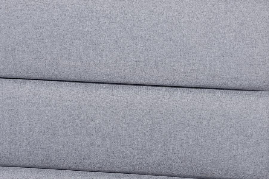 Wholesale Interiors Beds - Jarlan Modern and Contemporary Grey Fabric and Brown Wood King Size Platform Bed