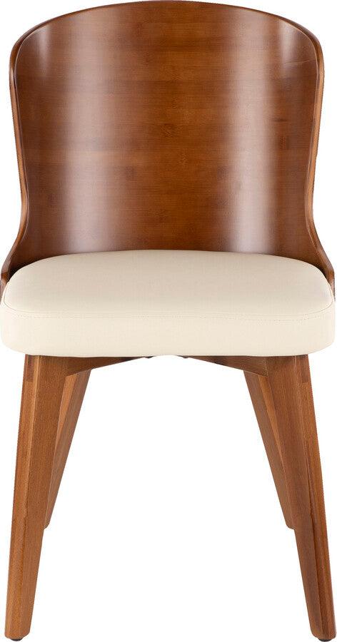 Lumisource Dining Chairs - Bocello Mid-Century Chair in Walnut & Cream Faux Leather
