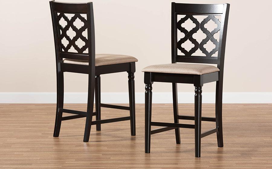 Wholesale Interiors Barstools - Ramiro Bar Stool Sand & Dark Brown (Set of 2)