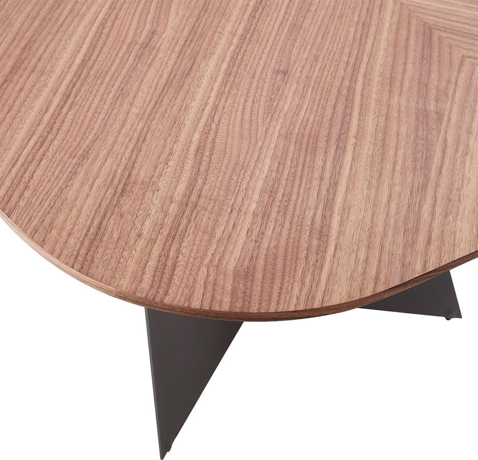 Euro Style Dining Tables - Malene 79" Dining Table Top in American Walnut with Matte Dark Gray Base