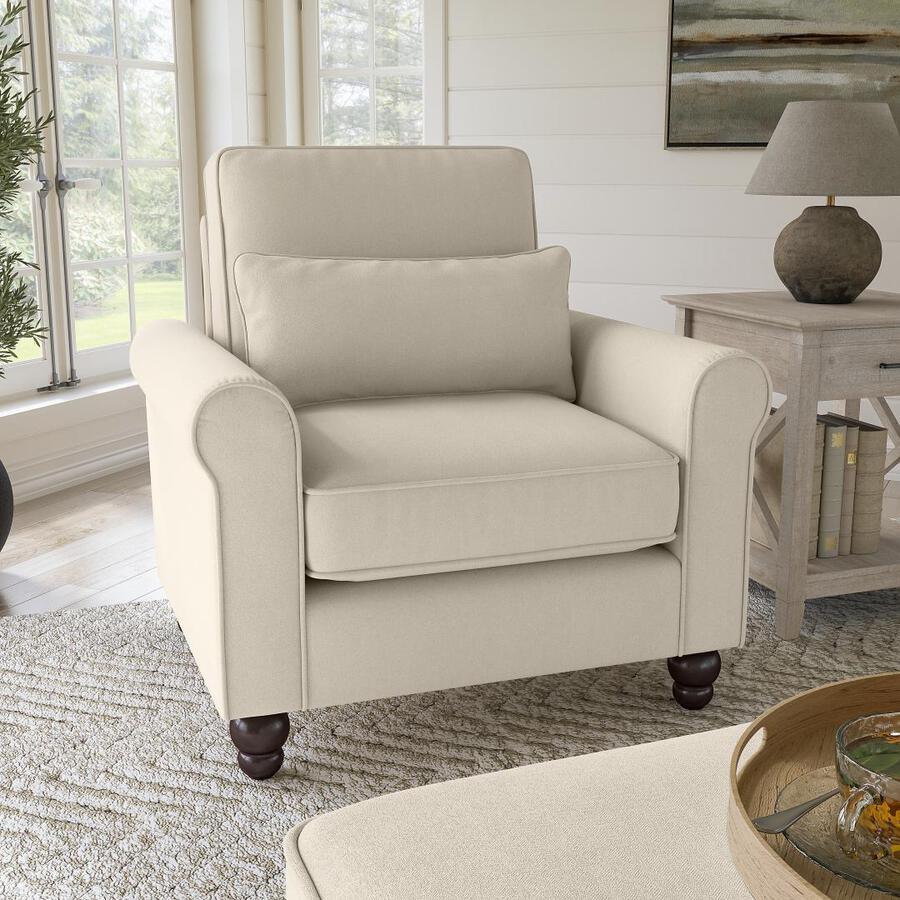 Bush Business Furniture Accent Chairs - Accent Chair with Arms Cream Herringbone Fabric M
