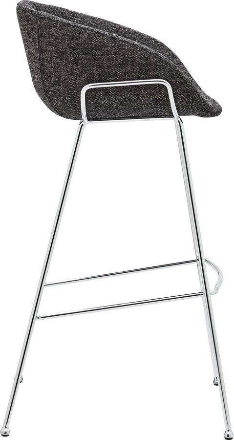 Euro Style Barstools - Zach-B Bar Stool with Black Fabric and Chromed Steel Frame and Legs - Set of 2