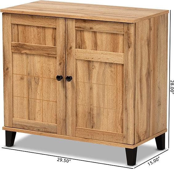 Wholesale Interiors Shoe Storage - Glidden Oak Brown Finished Wood 2-Door Shoe Storage Cabinet