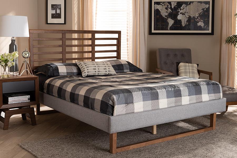 Wholesale Interiors Beds - Luciana King Bed Light Gray & Ash walnut