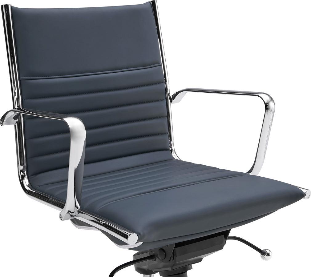 Euro Style Task Chairs - Dirk Low Back Office Chair Blue
