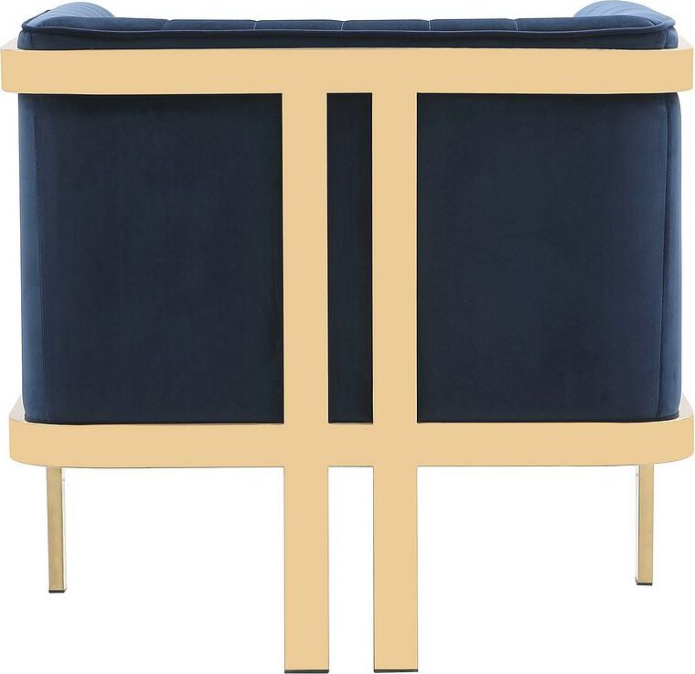 Manhattan Comfort Accent Chairs - Paramount Royal Blue and Polished Brass Velvet Accent Armchair (Set of 2)