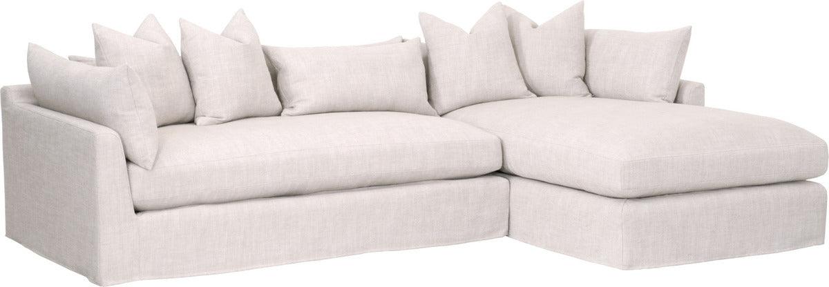 Essentials For Living Sectional Sofas - Haven 110" Lounge Slipcover RF Sectional Espresso Birch