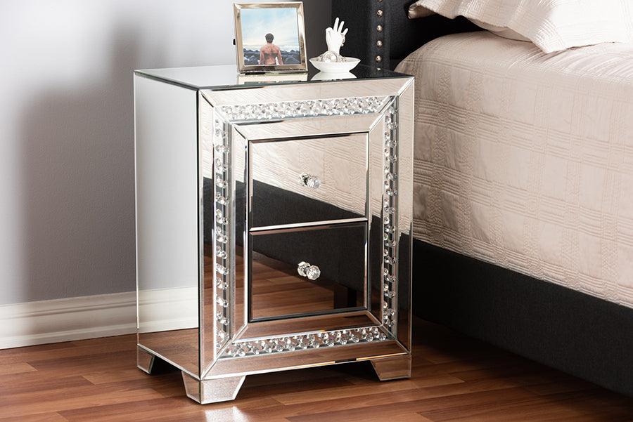 Wholesale Interiors Nightstands & Side Tables - Mina Nightstand Silver