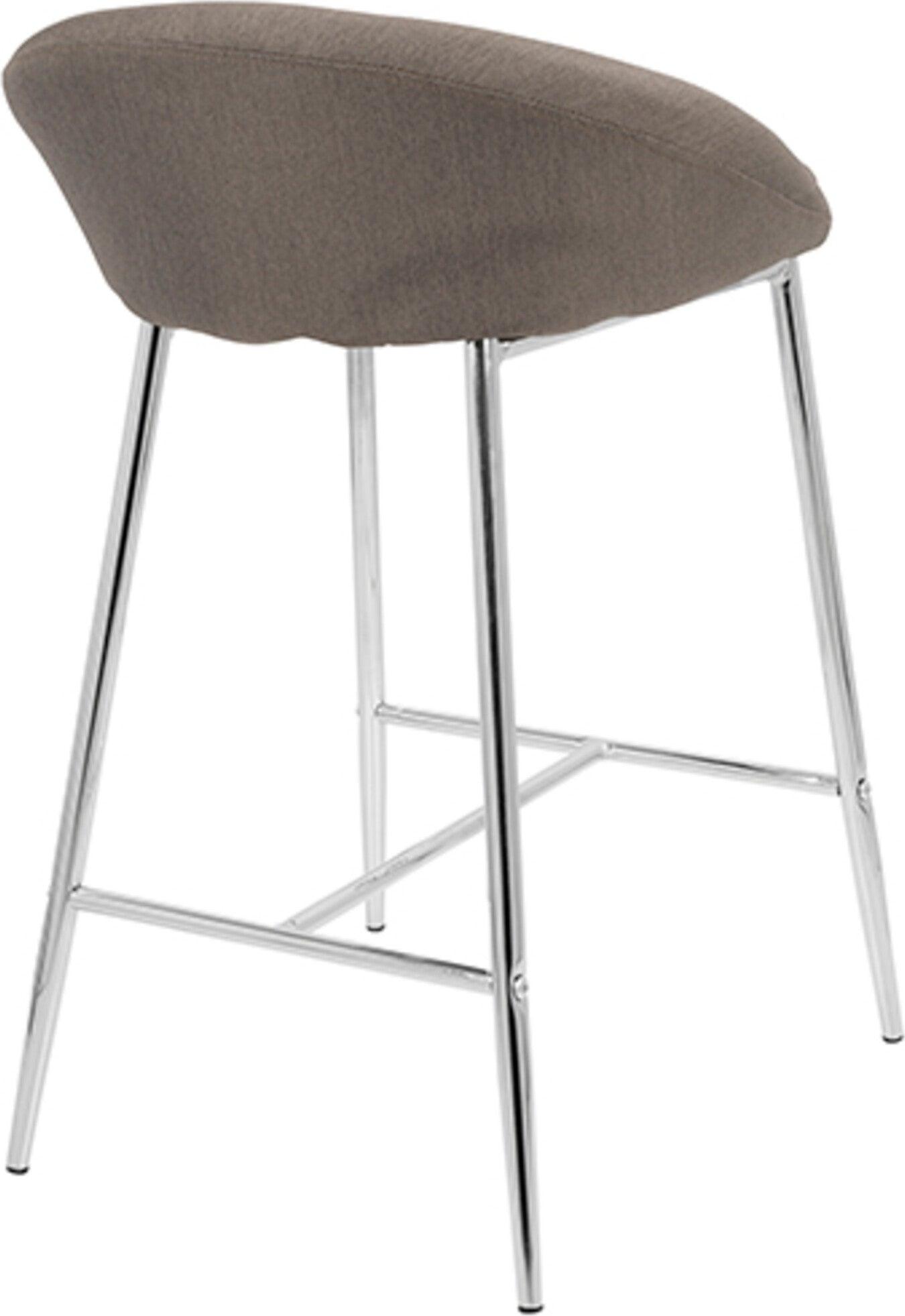 Lumisource Barstools - Matisse Counter Stool Chrome & Gray (Set of 2)