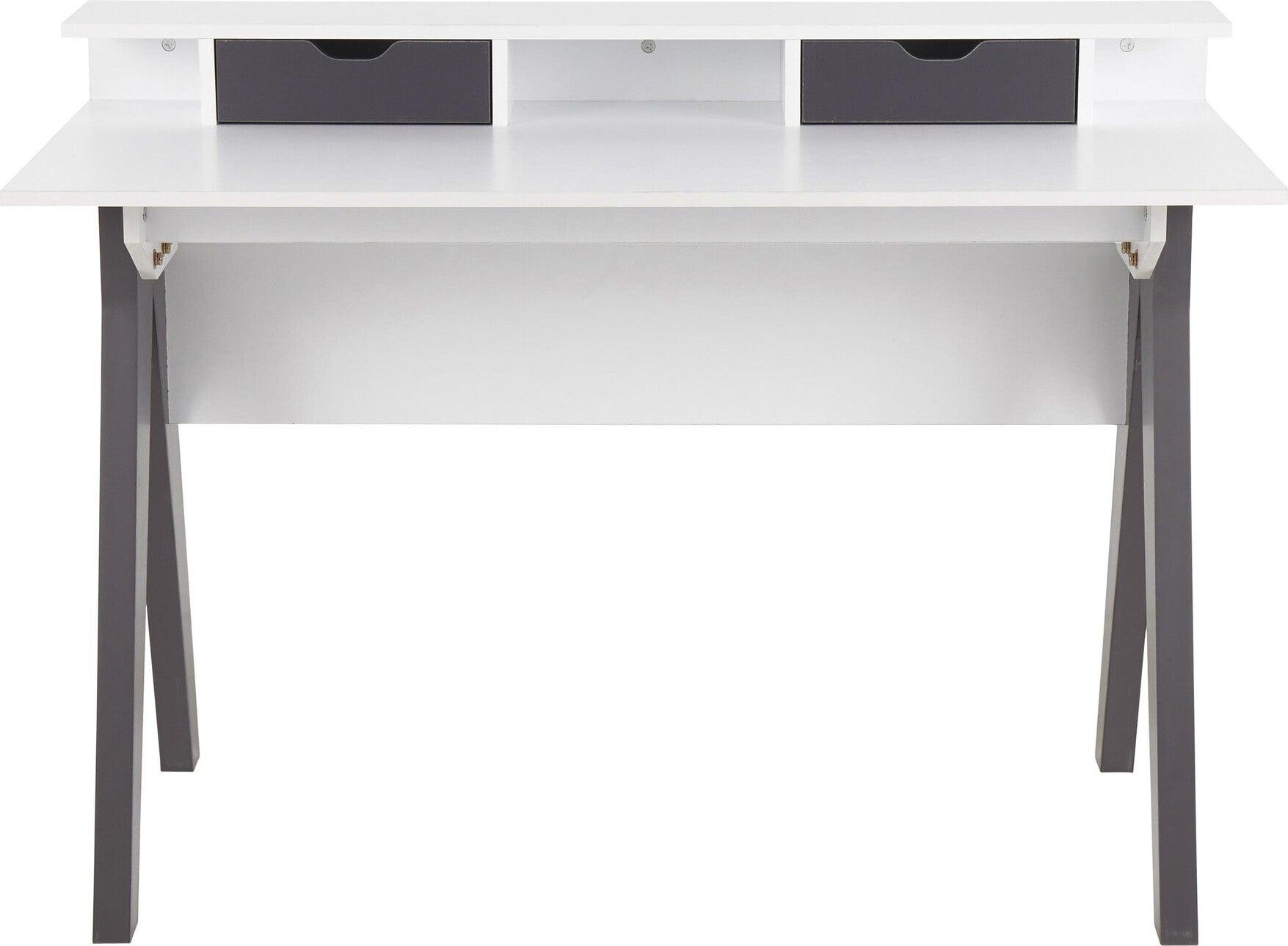 Lumisource Desks - Wishbone Desk Gray & White