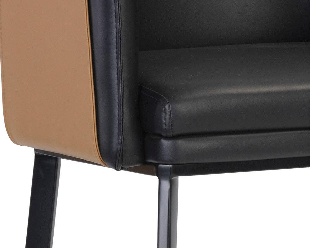SUNPAN Barstools - Carter Counter Stool - Napa Black / Napa Cognac