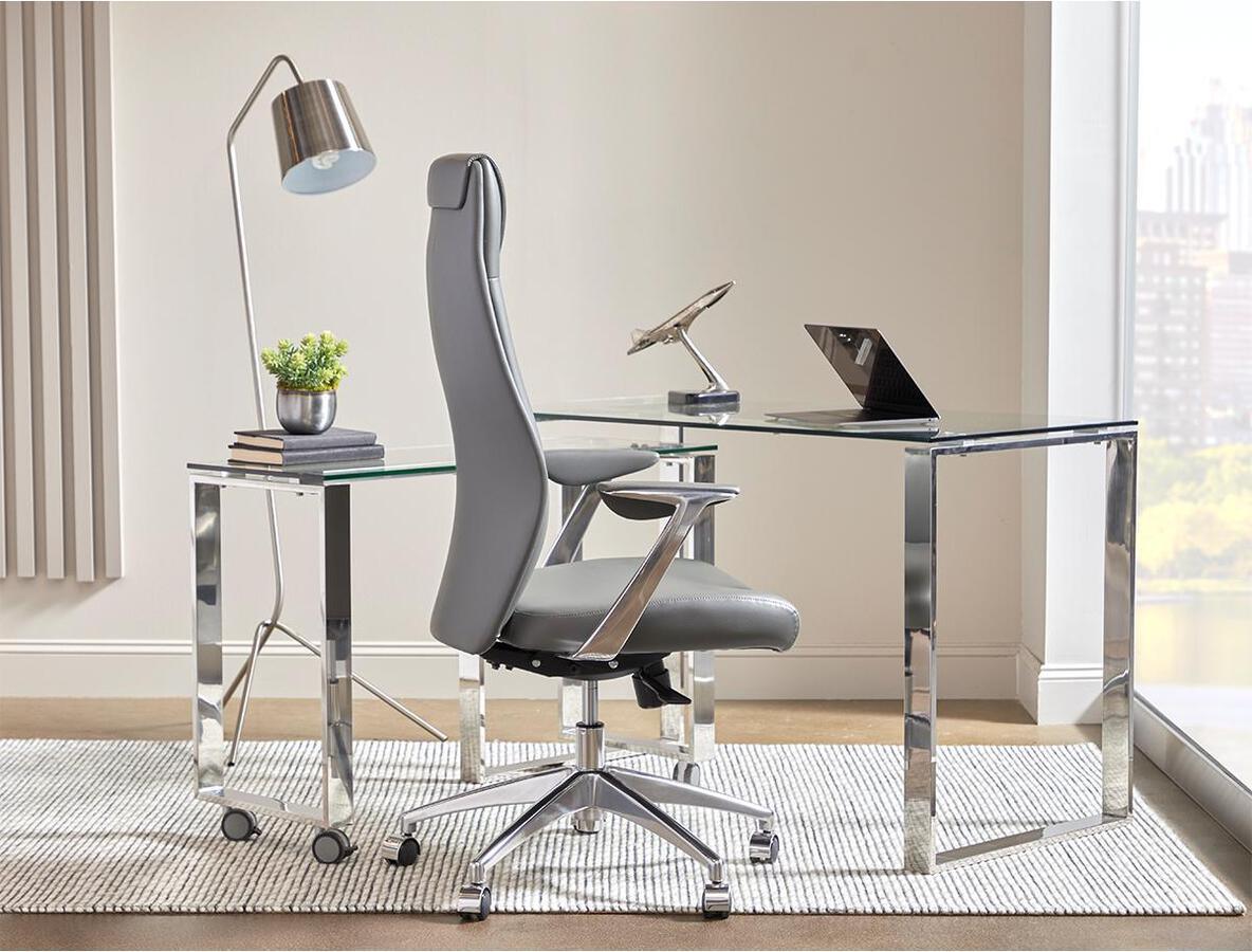 Euro Style Task Chairs - Crosby High Back Office Chair Gray