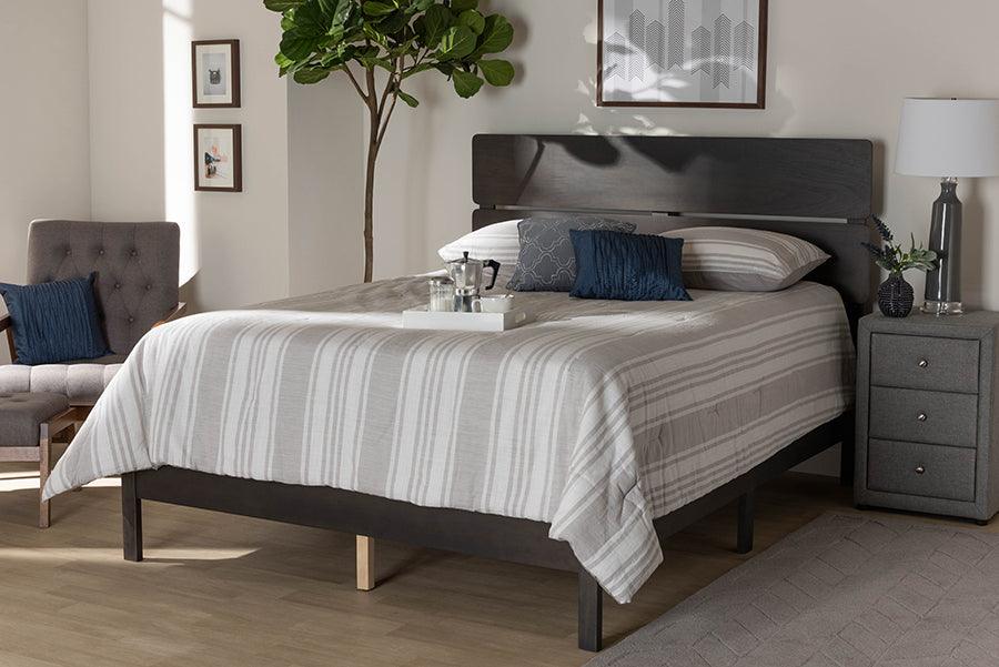 Wholesale Interiors Beds - Anthony Queen Bed Dark Grayish Oak