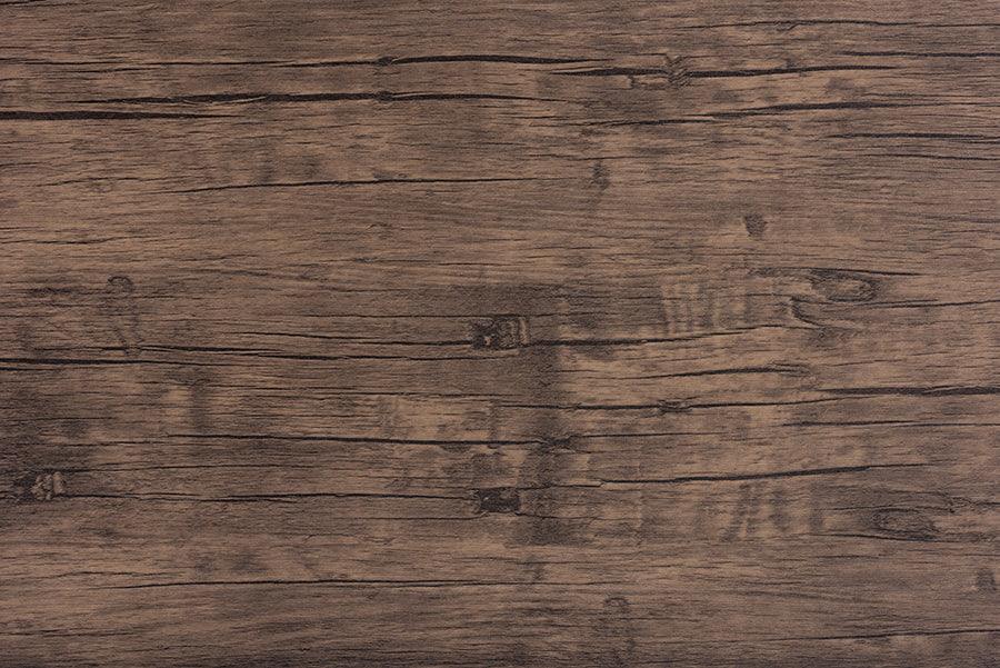 Wholesale Interiors Dining Tables - Calder Mid-Century Modern Walnut Brown Finished Wood and Black Metal Dining Table