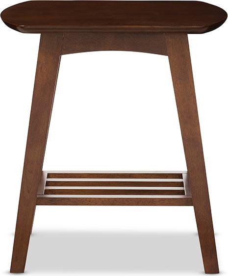 Wholesale Interiors Side & End Tables - Sacramento Mid-century Modern Scandinavian Style Dark Walnut End Table