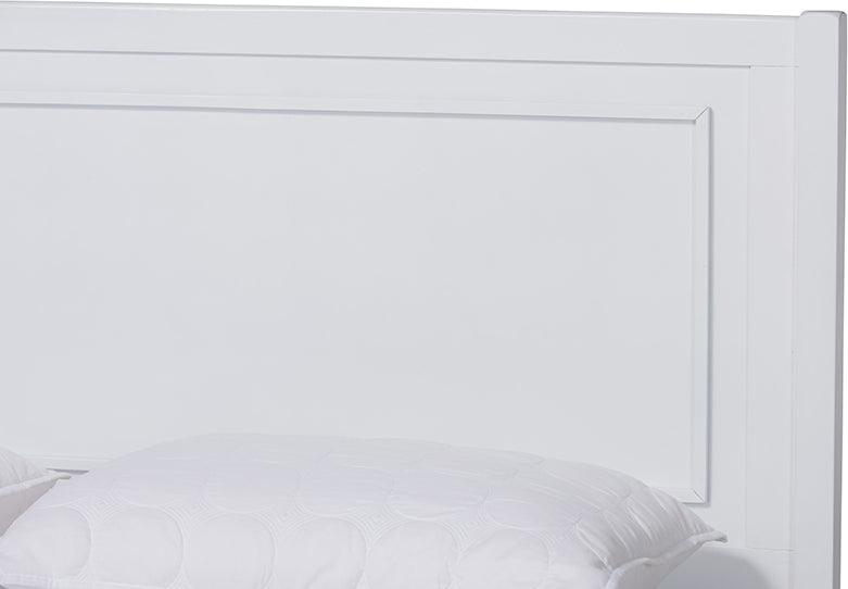 Wholesale Interiors Beds - Daniella Modern and Contemporary White Finished Wood Full Size Platform Bed