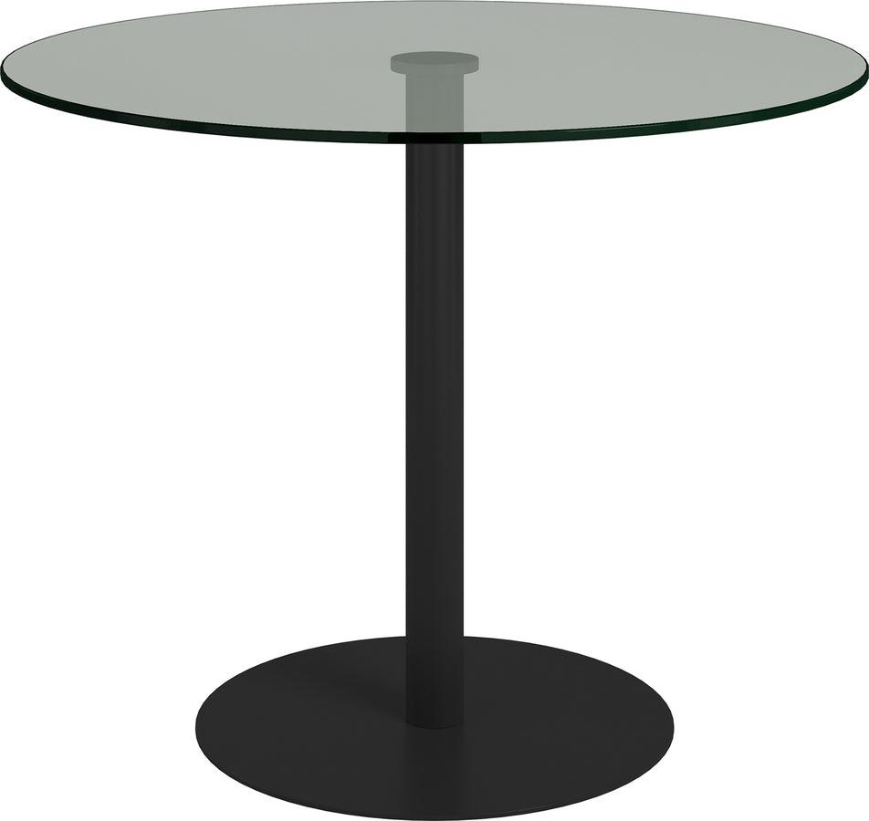 Euro Style Dining Tables - Ava 36" Round Bistro Table with Clear Tempered Glass Top and Matte Black Base