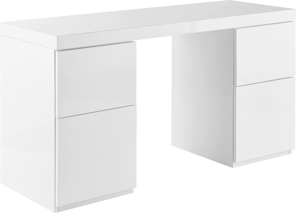 Euro Style Desks - Tresero Desk in High Gloss White 30" H