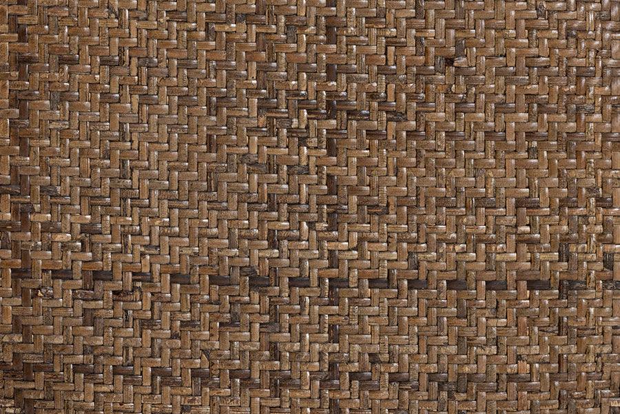 Wholesale Interiors Dining Chairs - Dacian Mid-Century Brown Woven Rattan and Walnut Brown Wood 2-Piece Dining Chair Set