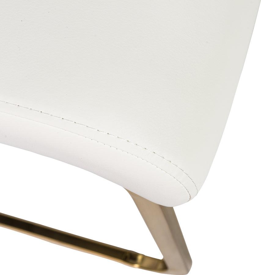 Euro Style Dining Chairs - Epifania Dining Chair in White with Matte Brushed Gold Legs - Set of 4