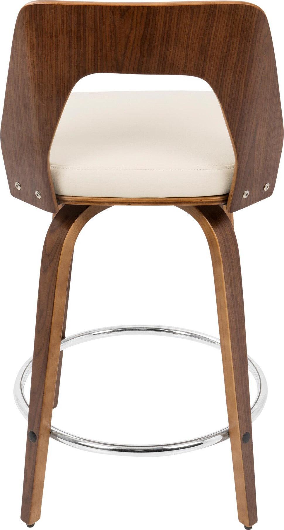 Lumisource Barstools - Trilogy 24" Counter Stool Walnut & Cream (Set of 2)